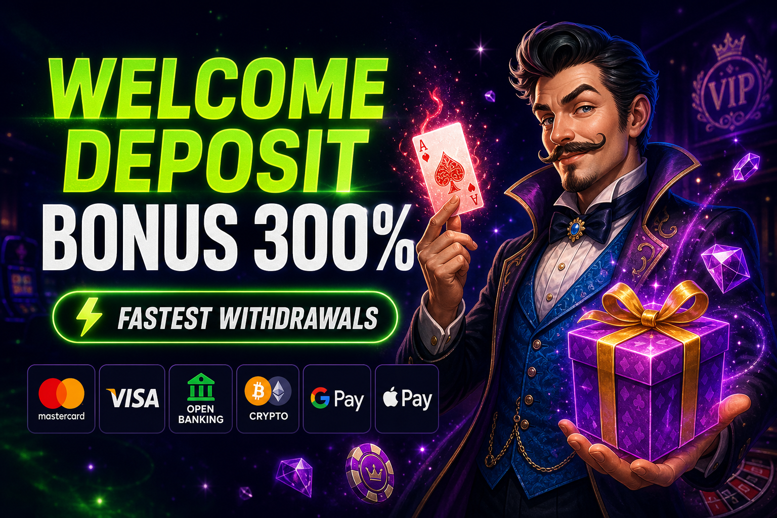 CasinOK welcome deposit bonus 300% with fastest withdrawals